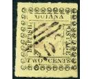 SG 120f. 1862 2c Yellow. Italic "T" in "TWO". Superb fine used..