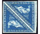 SG4a. 1853 4d Blue, paper slightly blued. Superb fresh mint pair