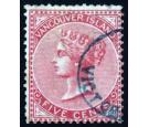 SG13. 1865 5c Rose. Superb fine used with blue postmark...