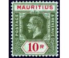 SG204c. 1921 10r Green and red on emerald/emerald back. Superb w