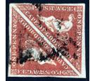 SG3a. 1853 1d Brown-red. Very fine used pair...