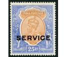 SG O96. 1913 25r Orange and blue. 'Official'. Superb fresh mint.