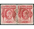 SG50. 1904 5/- Red. Very fine perfectly centred used pair...