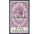 SG108s. 1925 £5 Violet and black. 'SPECIMEN'. Brilliant U/M min