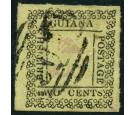 SG121. 1862 2c Black on yellow. Very fine used...