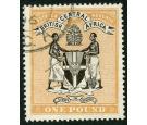 SG29. 1895 £1 Black and yellow-orange. Superb fine well centred