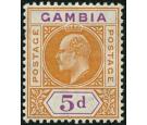 SG77a. 1909 5d Orange and purple. 'Dented Frame'. Superb fresh U