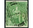 SG7. 1857 (1/2d) Yellow-green. Very fine used...