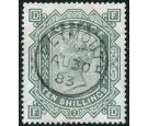 SG131. 1883 10/- Grey-green. Blued Paper. Brilliant fine well ce