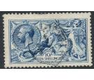 SG411. 1915 10/- Deep Blue. Superb fine used...