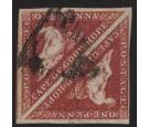 SG5b. 1858 1d Deep rose-red. Extremely fine used pair...