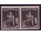 SG PROOF. 1874 1/2d Imperforate Plate Proof in black on wove pap