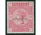 SG180s. 1883 5/- Rose. 'SPECIMEN'. An exceptional...