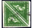 SG8. 1858 1/- Bright yellow-green. Choice superb fine used pair.