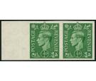 SG485b. 1941 1/2d Pale green. 'Imperforate Pair'. Brilliant fres