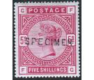 SG180s. 1883 5/- Rose. 'SPECIMEN'. Superb fresh mint...