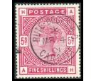 SG180. 1884 5/- Rose. Superb well centred used...