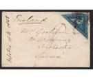 SG4. 1853 4d Deep blue. Very fine used on cover...