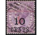 SG43a. 1891 6c on 10c on 4d Mauve. "6" and bar inverted. Superb 