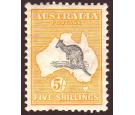 SG13. 1913 5/- Grey and Yellow. Perfectly centered mint.