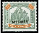 SG66s. 1897 $25 Green and orange. Superb fresh 'SPECIMEN'...