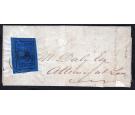 SG10. 1852 4c Black/deep blue. THE FINEST EXAMPLE ON COVER...