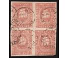 SG12/14. 1857 1c Dull red. The Largest Used Multiple...