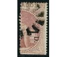SG88. 1878 1d on half 5/- Dull rose 'Bisect'. Very fine used...