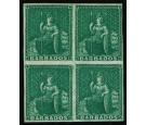 SG2. 1852 (1/2d) Deep green. A superb fresh mint block...