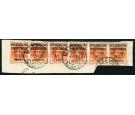 SG6. 1900 1d on 1/2d Vermillion. The Only Strip Of 6...