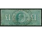 SG266. 1902 £1 Dull blue-green. Superb fine used with...