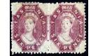 SG143. 1891 6d Dull claret. Superb fresh mint pair...