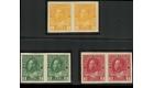 SG259-261. 1923 Set of 3. 'Imperforate Pairs'. Superb fresh mint