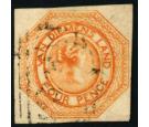 SG12. 1854 4d Yellowish-orange. Superb used...