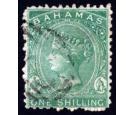SG38. 1865 1/- Blue-green. Exceptionally fine well centred used.