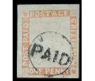 SG23. 1859 1d Red/greyish. Brilliant fine used with large...