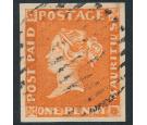 SG3. 1848 1d Orange-vermilion/yellowish. Earliest Impression. Br