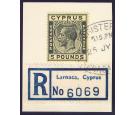 SG117a. 1928 £5 Black/yellow. Outstanding used on piece...