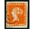 SG3. 1848 1d Orange-vermilion. 'Earliest Impression'. Outstandin